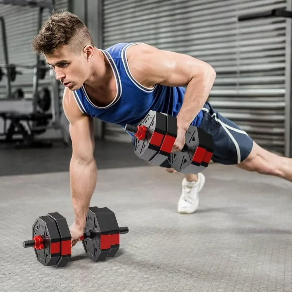30lbs Non-Rolling Adjustable Dumbbell Set