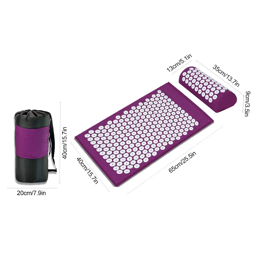 Acupuncture Relieve Stress Back Body Pain Spike Mat with Carry Bag for Men Women