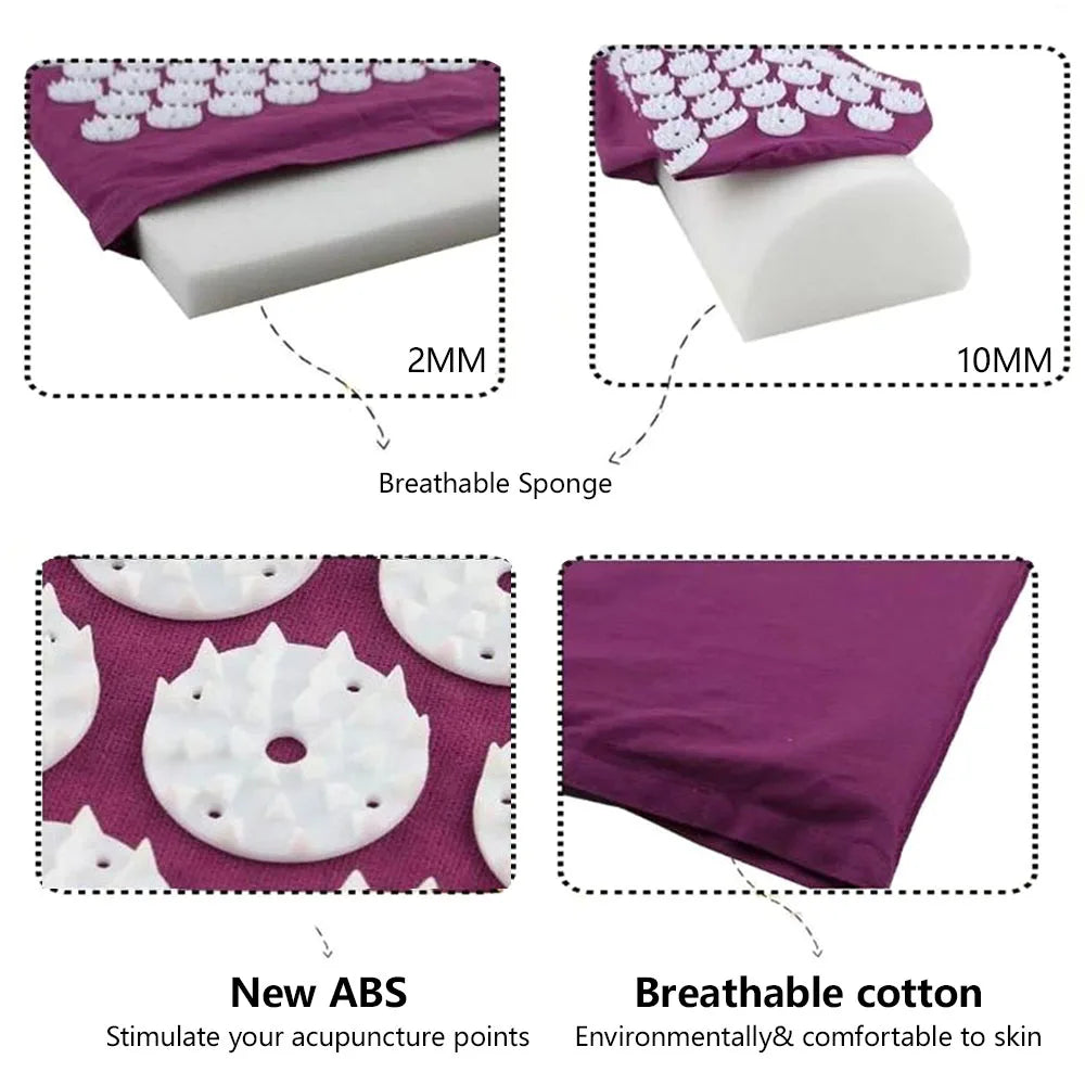 Acupuncture Relieve Stress Back Body Pain Spike Mat with Carry Bag for Men Women